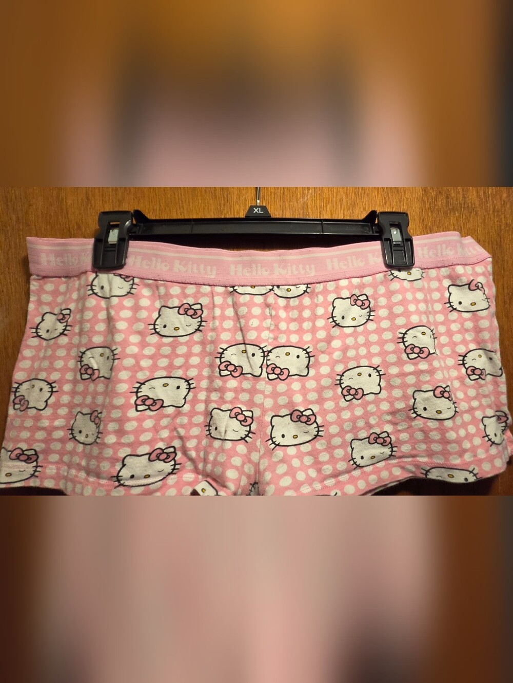 Hello Kitty Pink White Polka Dot Cotton Pajama Shorts SzXL - Picture 2 of 5
